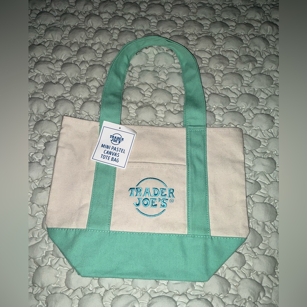 Trader Joe’s Mini Pastel Canvas Tote - Picture 4 of 13